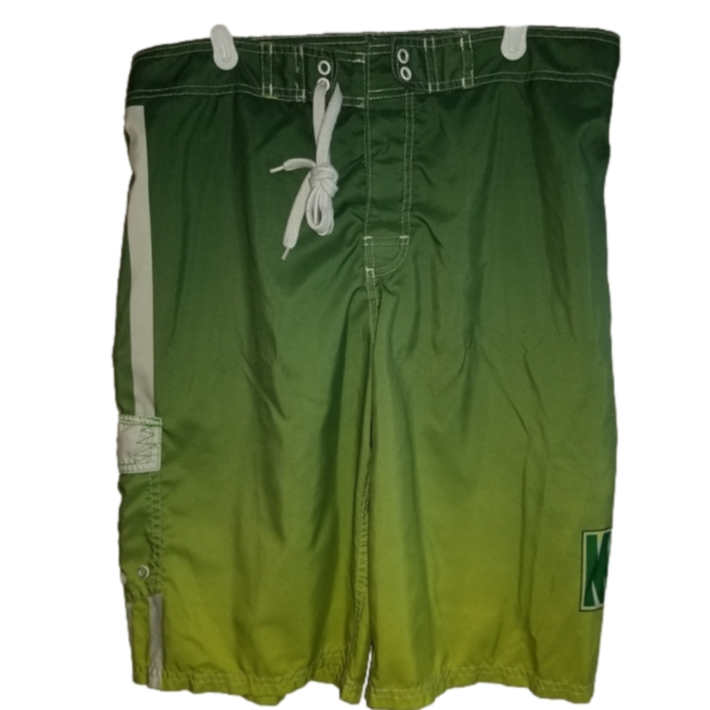 Mountain Dew Board Swim Shorts Green Moutain Dew Graphic Size Large